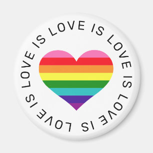 Liebe ist Liebe Rainbow Heart LGBTQ Primemonat Magnet