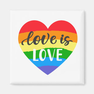 Liebe ist Liebe Rainbow Heart Magnet