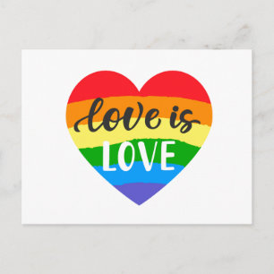 Liebe ist Liebe Rainbow Heart Postkarte