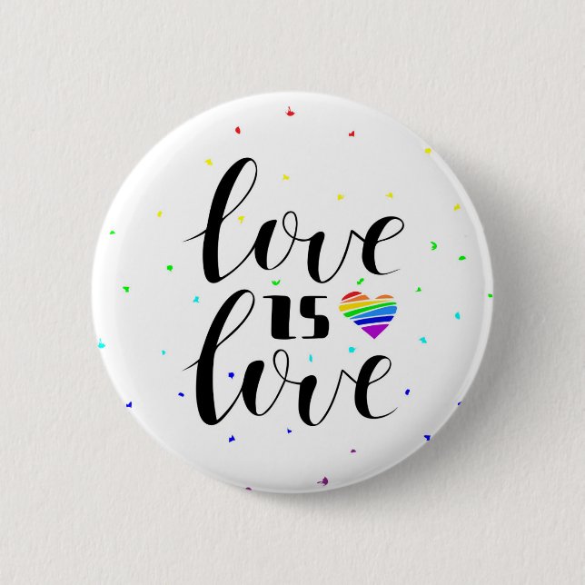 Liebe ist Liebe | Rainbow Hearts Button (Vorderseite)