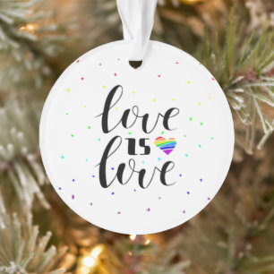 Liebe ist Liebe  Rainbow Hearts Ornament