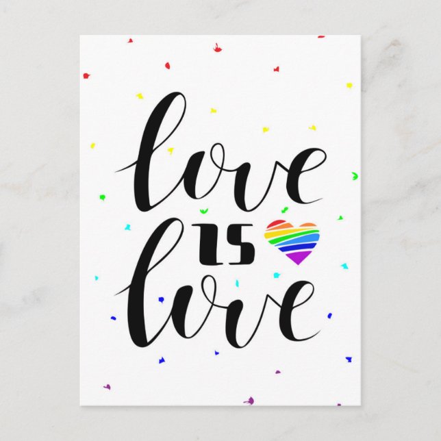 Liebe ist Liebe | Rainbow Hearts Postkarte (Vorderseite)