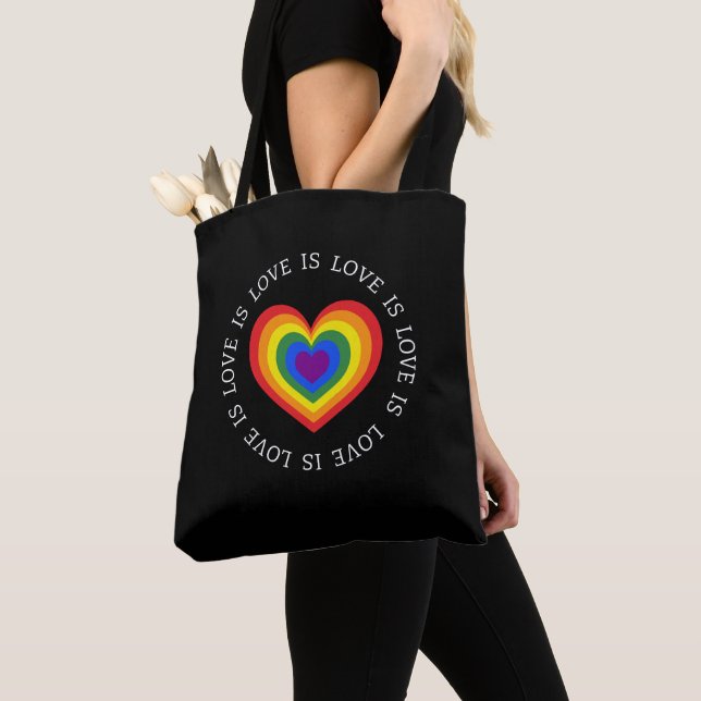 Liebe ist Liebe Rainbow Herz LGBTQ Prix Black (Von Nahem)