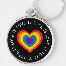 Liebe ist Liebe Rainbow Herz LGBTQ Prix Black Schlüsselanhänger