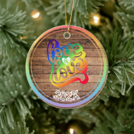 Liebe ist Liebe Rainbow Individuelle Name- Jahr Keramik Ornament