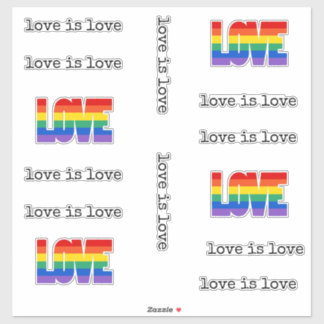 Liebe ist Liebe Rainbow Liebe LGBT Pride LGBTQIA Aufkleber
