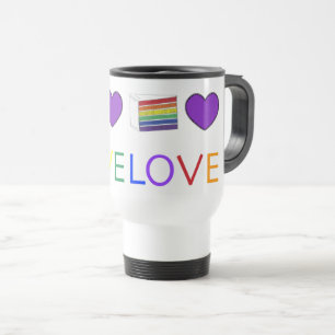 Liebe ist Liebe Rainbow Lila Heart Cake Gay Pride Reisebecher