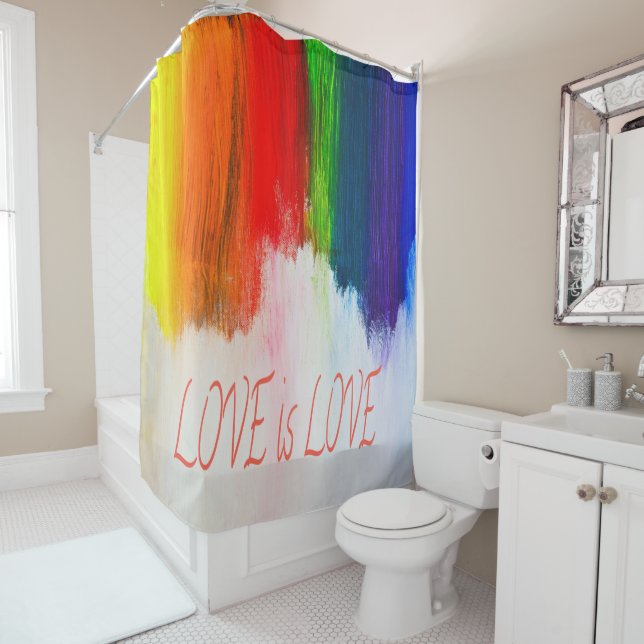 Liebe ist Liebe Rainbow Pride LBGQT Duschvorhang (Beispiel)
