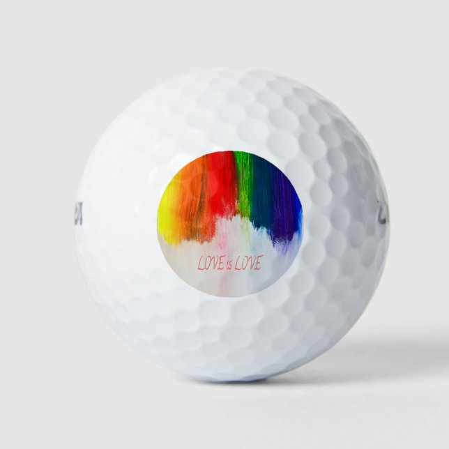 Liebe ist Liebe Rainbow Pride LBGQT Golfball (Vorderseite)