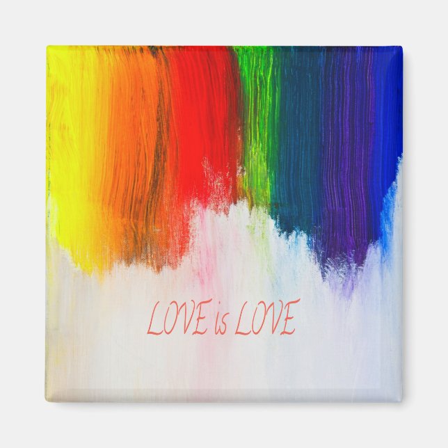 Liebe ist Liebe Rainbow Pride LBGQT Magnet (Vorne)
