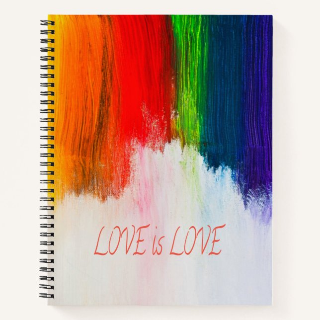 Liebe ist Liebe Rainbow Pride LBGQT Notizbuch (Vorderseite)