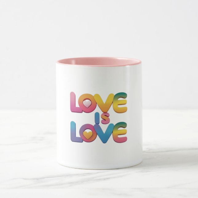Liebe ist Liebe Rainbow Pride Tasse (Zentrum)