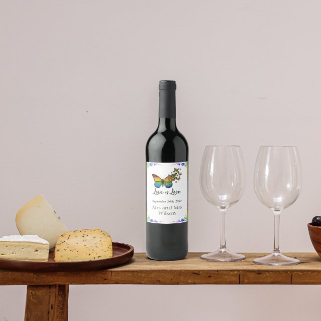 Liebe ist Liebe Rainbow Thema Hochzeit Wein Labels Weinetikett (Von Creator hochgeladen)