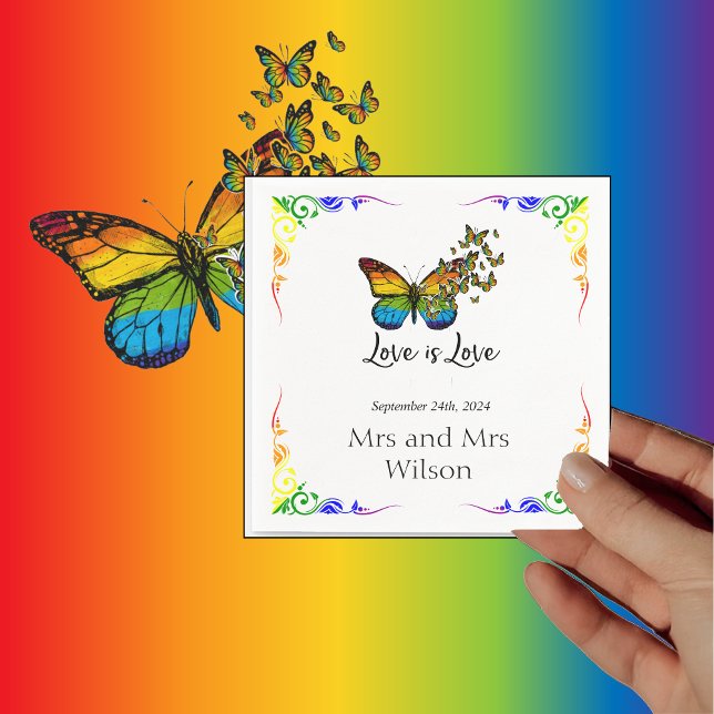 Liebe ist Liebe Rainbow Thema Hochzeitsessen Cockt Serviette (Von Creator hochgeladen)