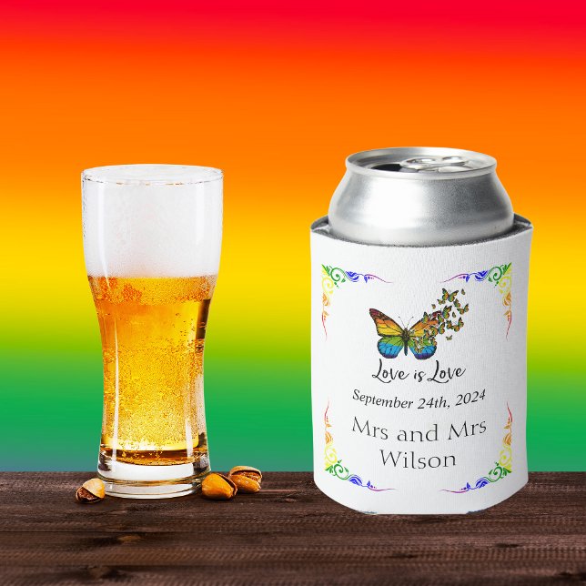 Liebe ist Liebe Rainbow Theme Wedding Dosenkühler (Von Creator hochgeladen)