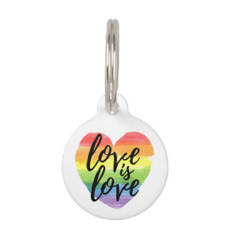 Liebe ist Liebe| Rainbow Watercolor Herz Haustiermarke