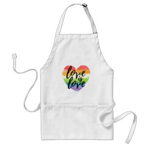 Liebe ist Liebe   Rainbow Watercolor Herz Schürze