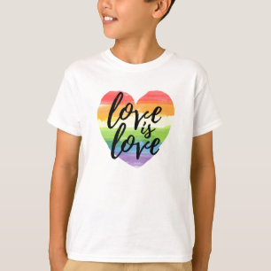 Liebe ist Liebe  Rainbow Watercolor Herz T-Shirt
