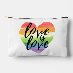 Liebe ist Liebe Rainbow Watercolor Herz Zubehörtasche
