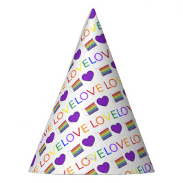 Liebe ist Liebe Rainbow Wedding Cake Lila Heart Partyhütchen