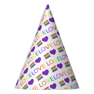 Liebe ist Liebe Rainbow Wedding Cake Lila Heart Partyhütchen