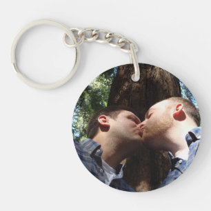Liebe ist Liebe Regenbogen-Foto personalisiert Schlüsselanhänger