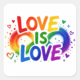 Liebe ist Liebe Regenbogen Herz Aufkleber