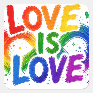 Liebe ist Liebe Regenbogen Herz Aufkleber