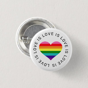 Liebe ist Liebe Regenbogen Herz Gay Pride Button
