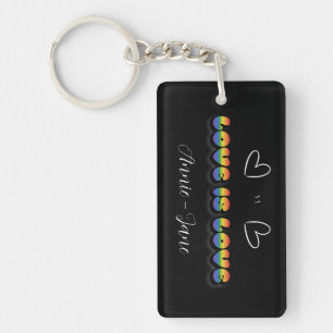 Liebe ist Liebe Regenbogen LGBTQ Acryl-Schlüsselan Schlüsselanhänger