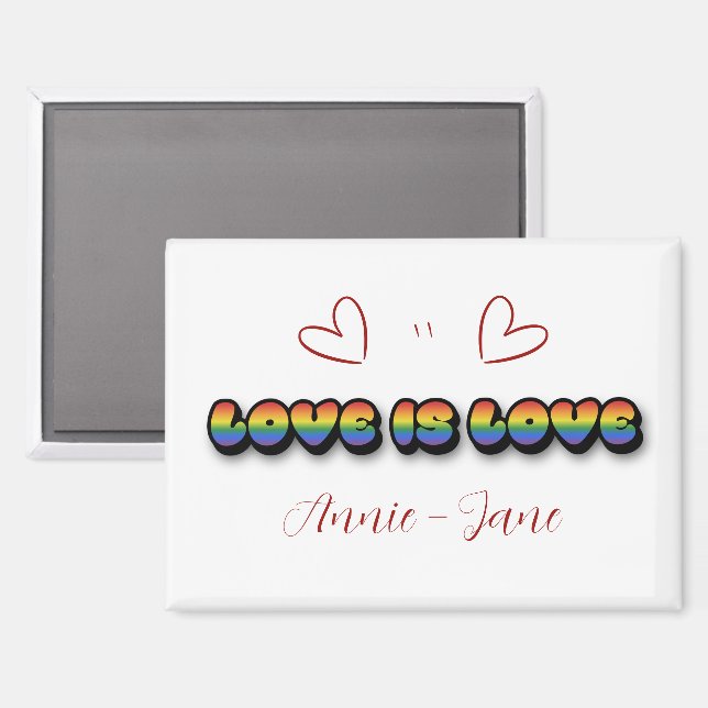 Liebe ist Liebe Regenbogen LGBTQ Magnet (Vorderseite/Rückseite)