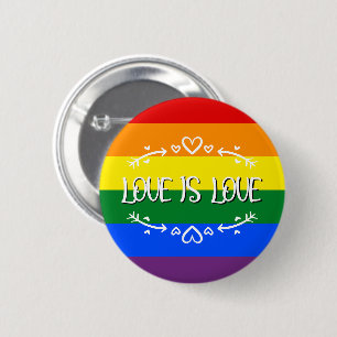Liebe ist Liebe Regenbogen LGBTQ Stolz Button