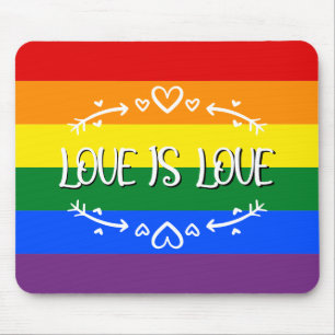 Liebe ist Liebe Regenbogen-LGBTQ-Stolz-Monat-Mausp Mousepad