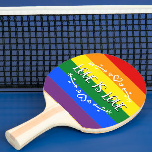 Liebe ist Liebe Regenbogen LGBTQ Stolz Ping Pong S Tischtennis Schläger