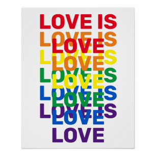 Liebe ist Liebe Regenbogen moderne Typografie cool Poster