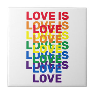 Liebe ist Liebe Regenbogen moderne Typografie Fliese