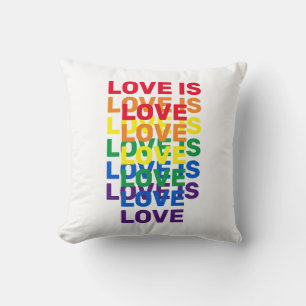 Liebe ist Liebe Regenbogen moderne Typografie Kissen