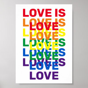 Liebe ist Liebe Regenbogen moderne Typografie Poster