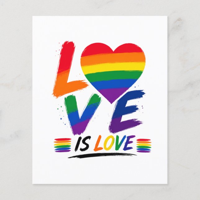 Liebe ist Liebe – Regenbogen-Pride-Bürstendesign Flyer (Vorne)