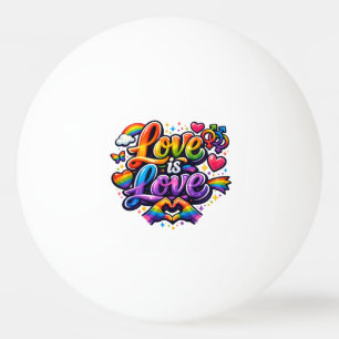 Liebe ist Liebe – Regenbogen-Pride-Typografie Tischtennisball