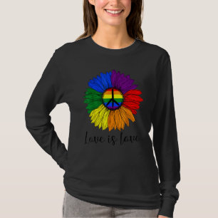Liebe ist Liebe Regenbogen Sonnenblume schwul Lesb T-Shirt