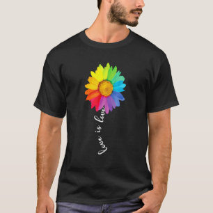 Liebe ist Liebe Regenbogen Sonnenblume schwul Lesb T-Shirt