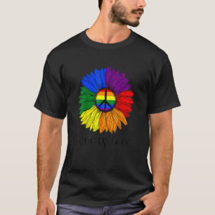 Liebe ist Liebe Regenbogen Sonnenblume schwul Lesb T-Shirt