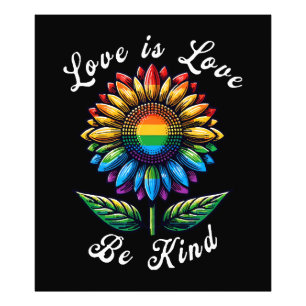 Liebe ist Liebe Regenbogen Sonnenblumen LGBT+ schw Fotodruck