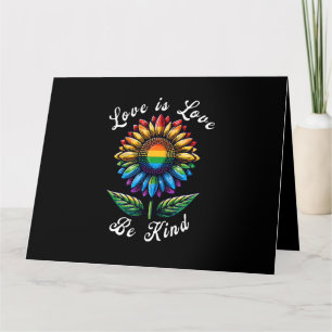 Liebe ist Liebe Regenbogen Sonnenblumen LGBT+ schw Karte