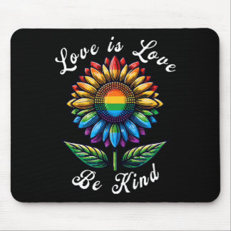 Liebe ist Liebe Regenbogen Sonnenblumen LGBT+ schw Mousepad