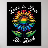 Liebe ist Liebe Regenbogen Sonnenblumen LGBT+ schw