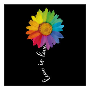 Liebe ist Liebe Regenbogen Sonnenblumen schwule Le Poster