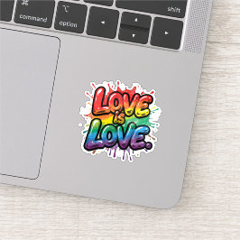 Liebe ist Liebe - Regenbogen-Stolz-Zitat-Kunst Aufkleber