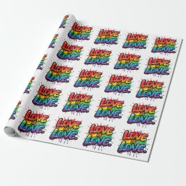 Liebe ist Liebe - Regenbogen-Stolz-Zitat-Kunst  Geschenkpapier